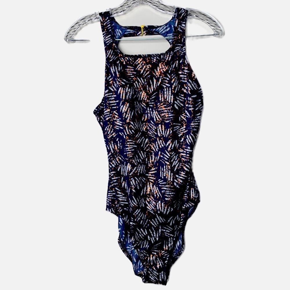 SandCastle Swimsuit 14 Metallic Abstract NEW Resort Cruise